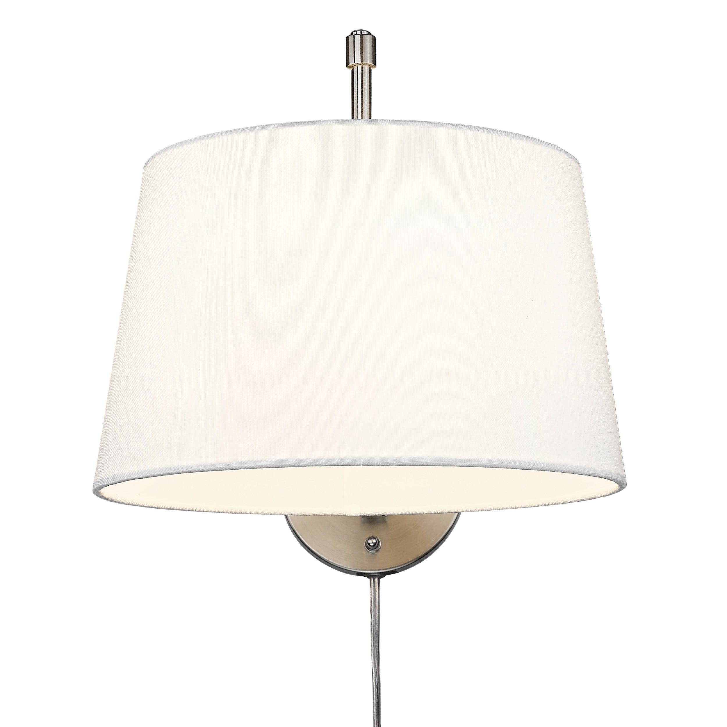 Ryleigh 1-light Swing Arm Wall Lamp in Pewter and Modern White shade