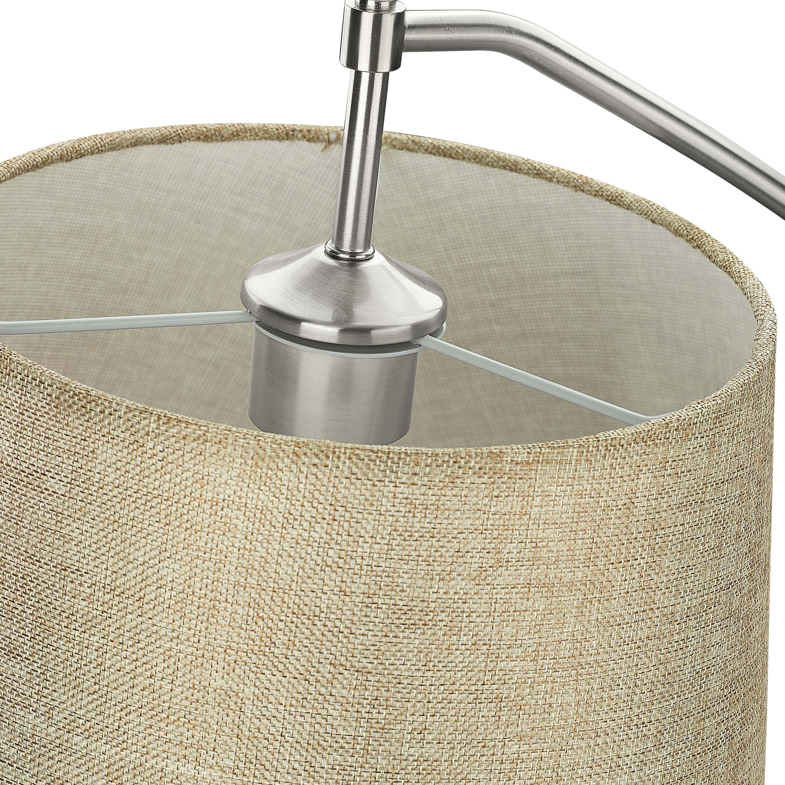 Ryleigh 1-light Swing Arm Wall Lamp in Pewter and Natural Sisal shade