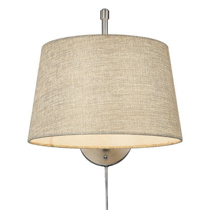 Ryleigh 1-light Swing Arm Wall Lamp in Pewter and Natural Sisal shade