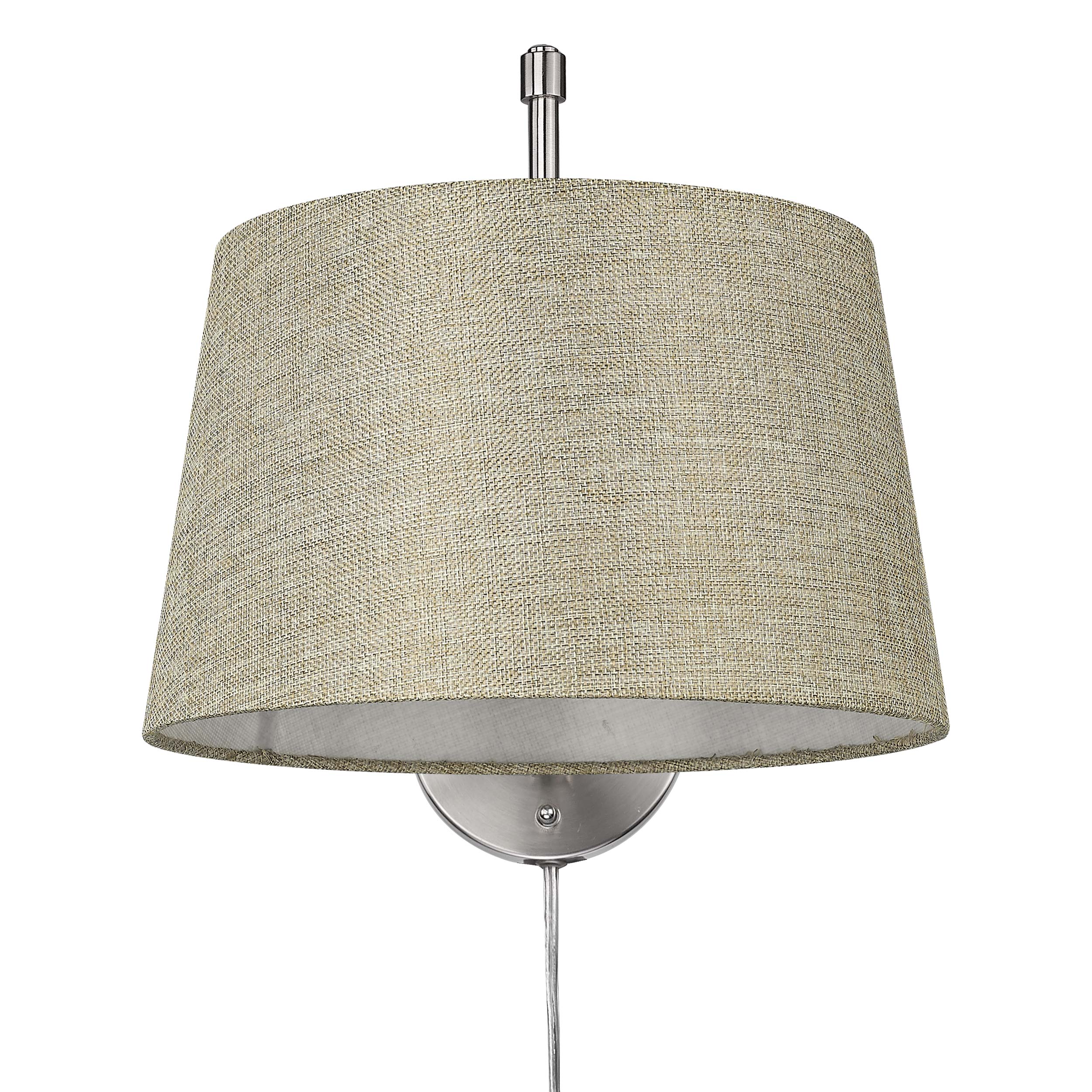 Ryleigh 1-light Swing Arm Wall Lamp in Pewter and Natural Sisal shade
