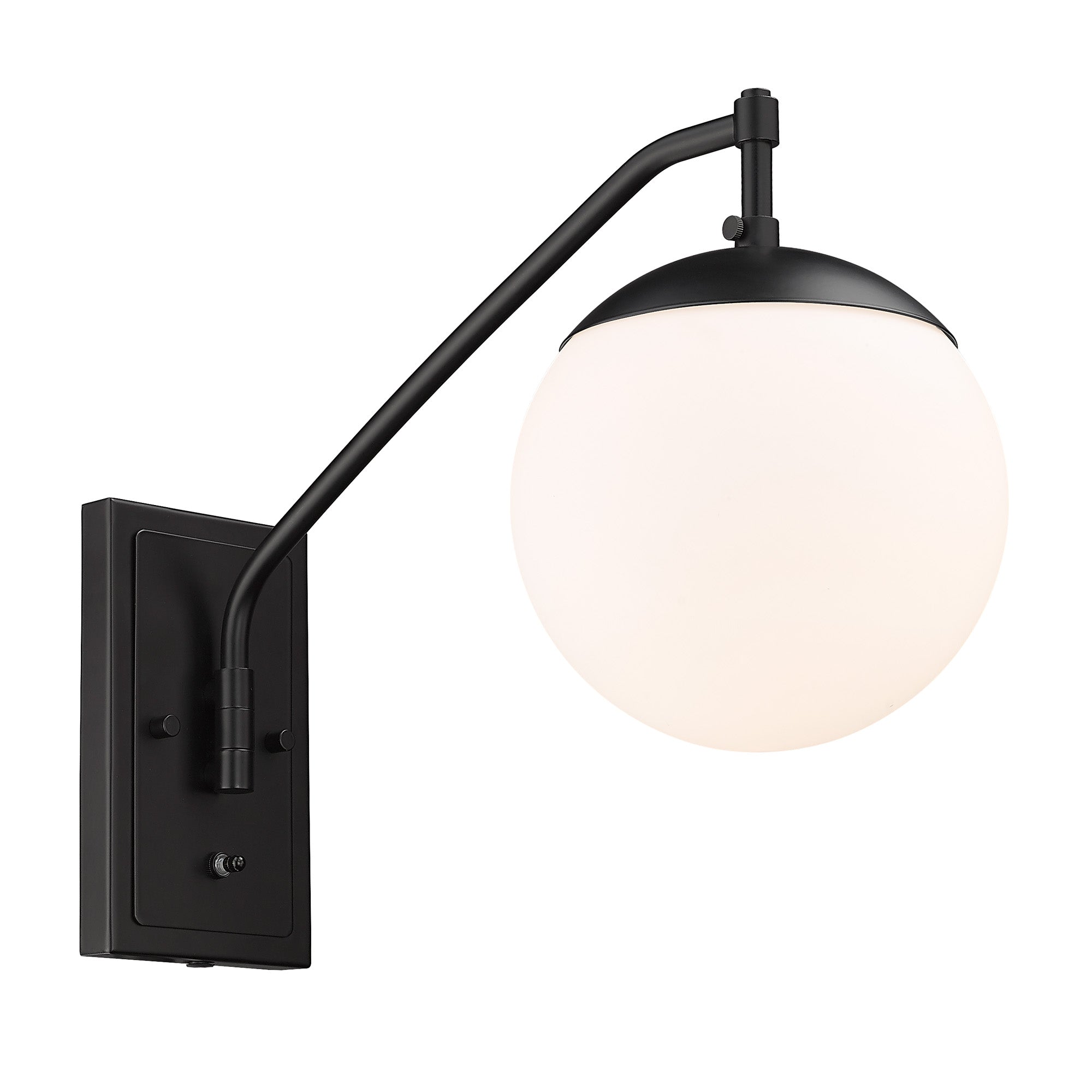 Golden Lighting Glenn 1-light Swing Arm Wall Lamp in Matte Black - - Golden Lighting