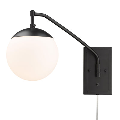 Golden Lighting Glenn 1-light Swing Arm Wall Lamp in Matte Black - - Golden Lighting