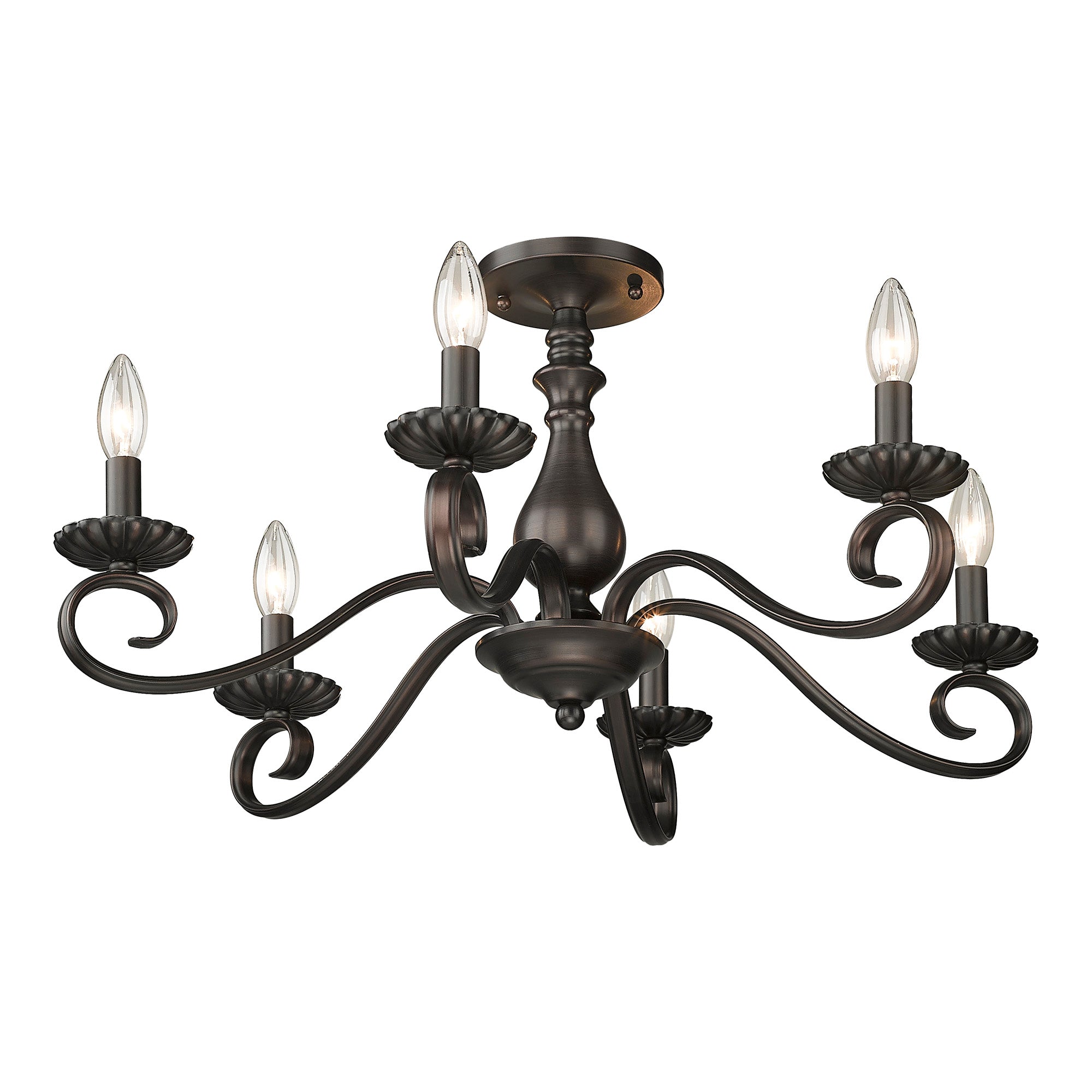 Larrick 6-light Semi-Flush Mount in Rubbed Bronze