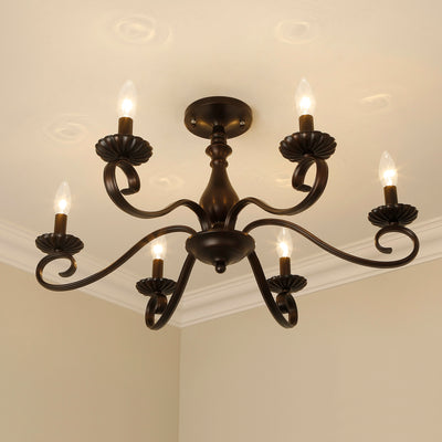 Larrick 6-light Semi-Flush Mount in Rubbed Bronze
