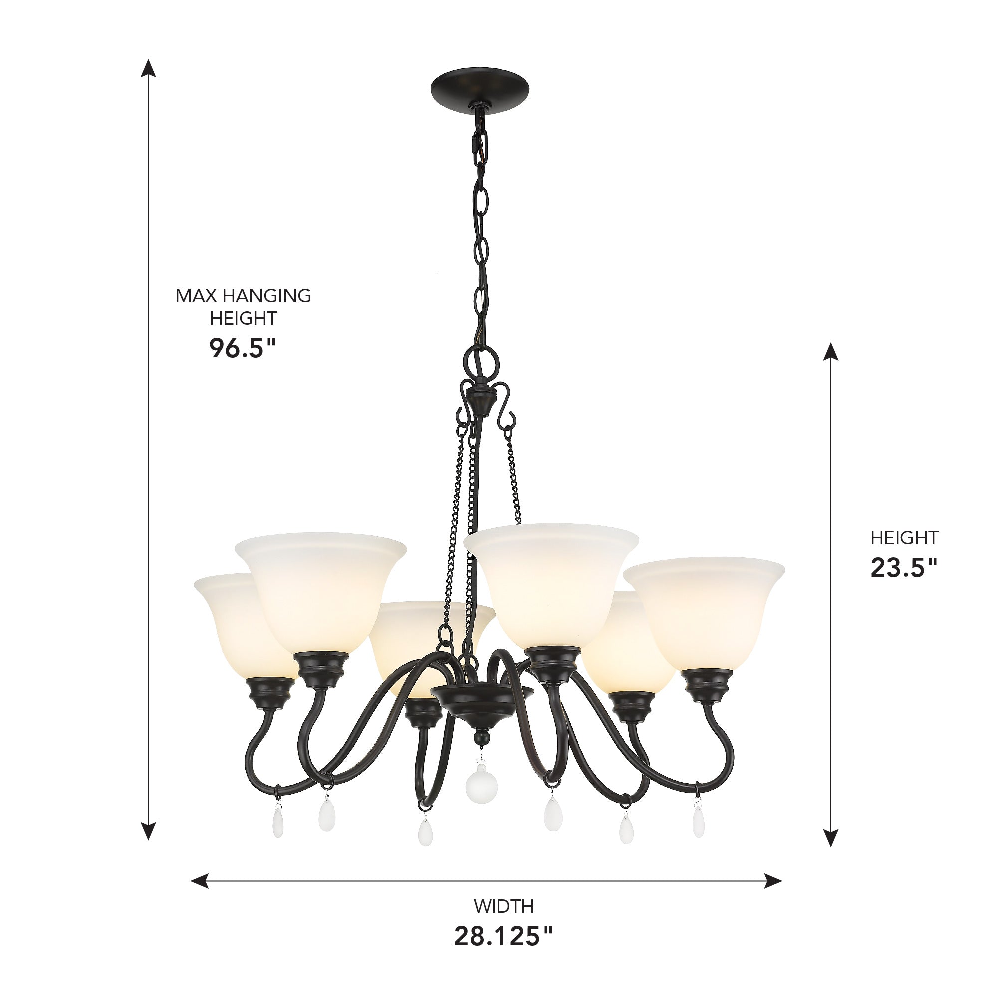 Donya 6-light Chandelier in Matte Black