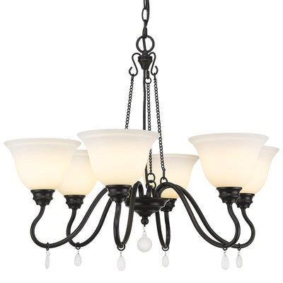 Donya 6-light Chandelier in Matte Black - - Golden Lighting