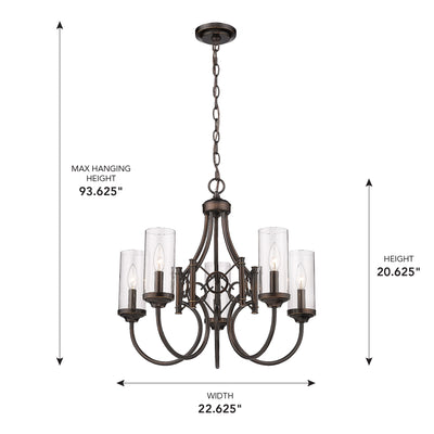 Quincy 5-light Chandelier in Cordoban Bronze