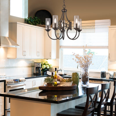 Quincy 5-light Chandelier in Cordoban Bronze