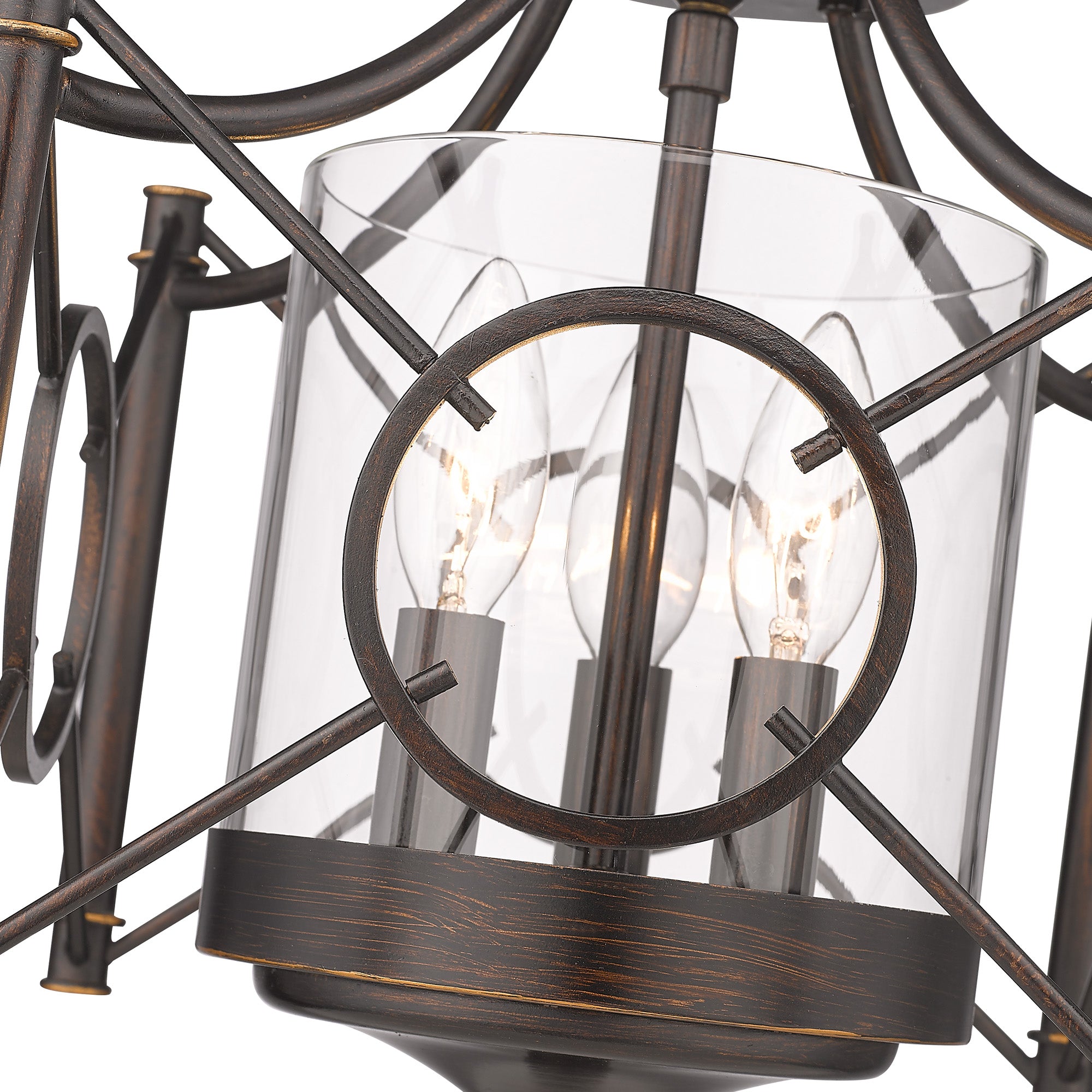 Quincy 3-light Semi-Flush Mount in Cordoban Bronze