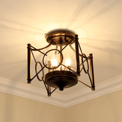 Quincy 3-light Semi-Flush Mount in Cordoban Bronze