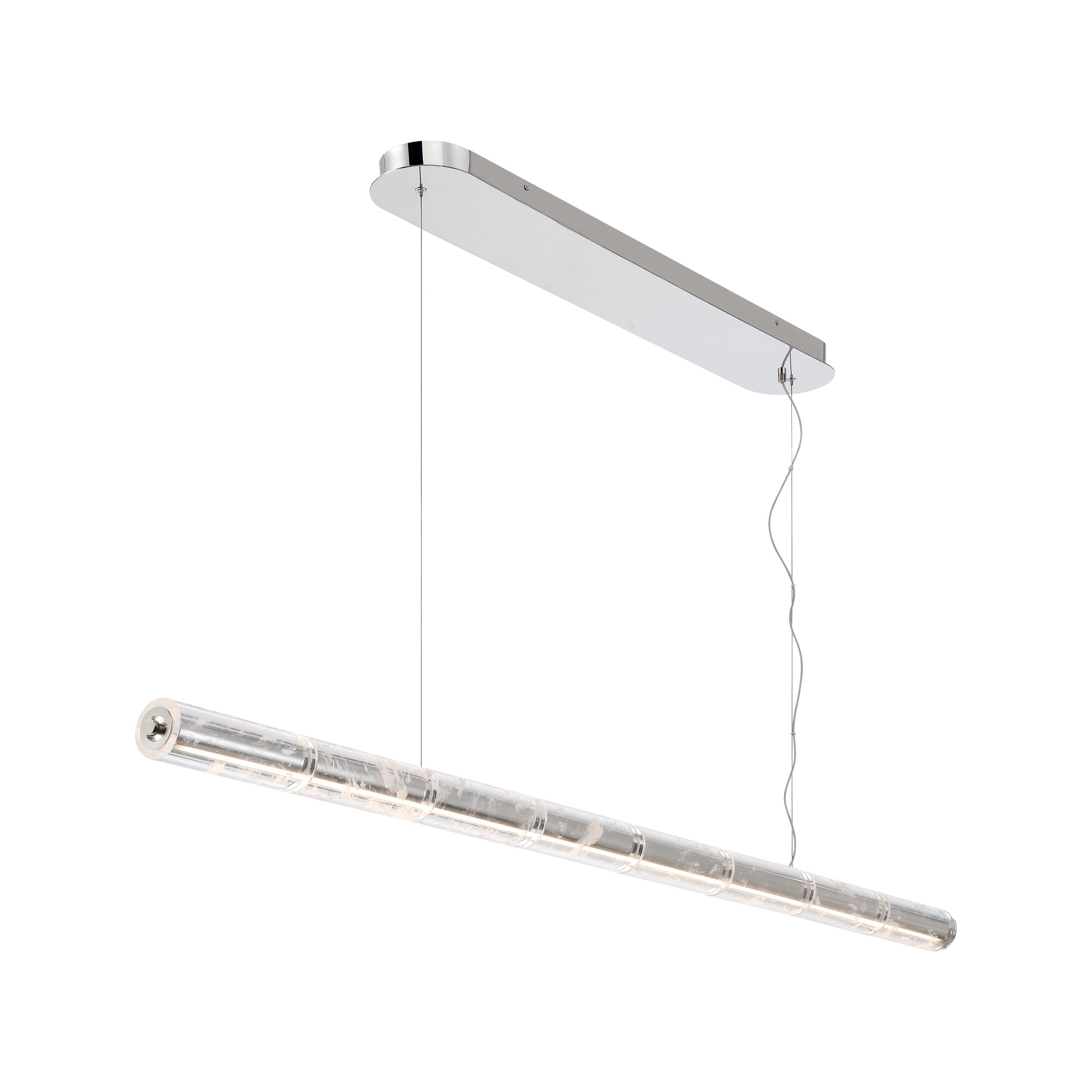 Golden Lighting Crystallo Integrated LED Island Light in Polished Nickel - - Golden Lighting