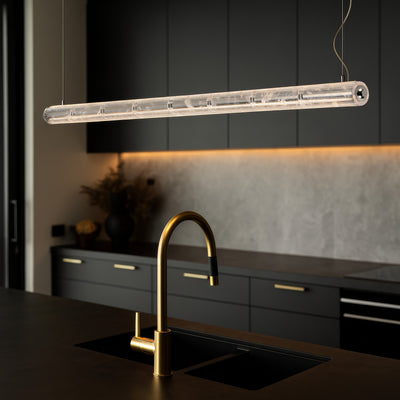 Golden Lighting Crystallo Integrated LED Island Light in Polished Nickel - - Golden Lighting