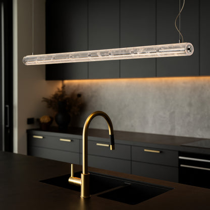 Golden Lighting Crystallo Integrated LED Island Light in Polished Nickel - - Golden Lighting