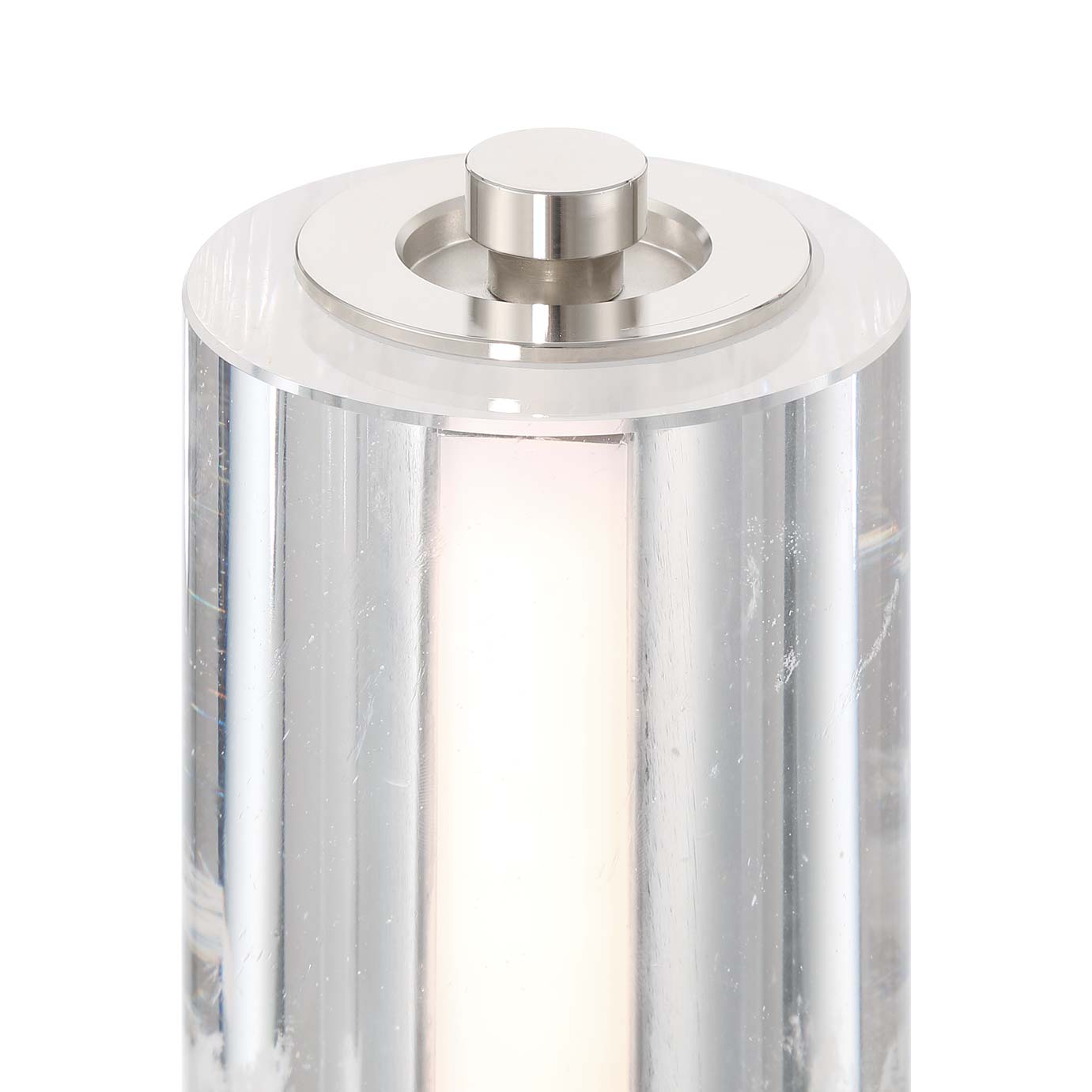 Golden Lighting Crystallo Integrated LED Table Lamp in Polished Nickel - - Golden Lighting