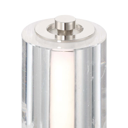 Golden Lighting Crystallo Integrated LED Table Lamp in Polished Nickel - - Golden Lighting