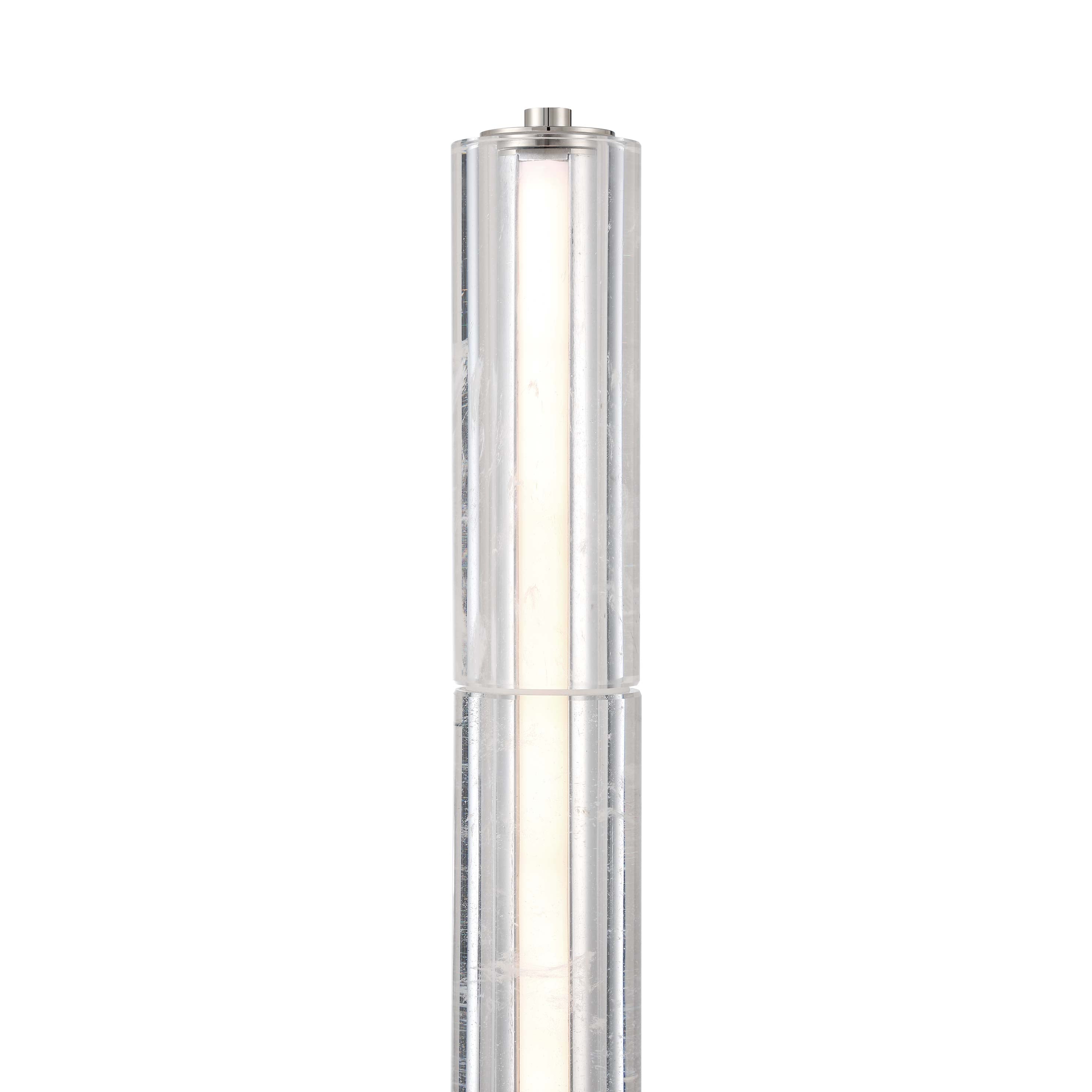 Golden Lighting Crystallo Integrated LED Table Lamp in Polished Nickel - - Golden Lighting