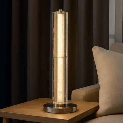 Golden Lighting Crystallo Integrated LED Table Lamp in Polished Nickel - - Golden Lighting