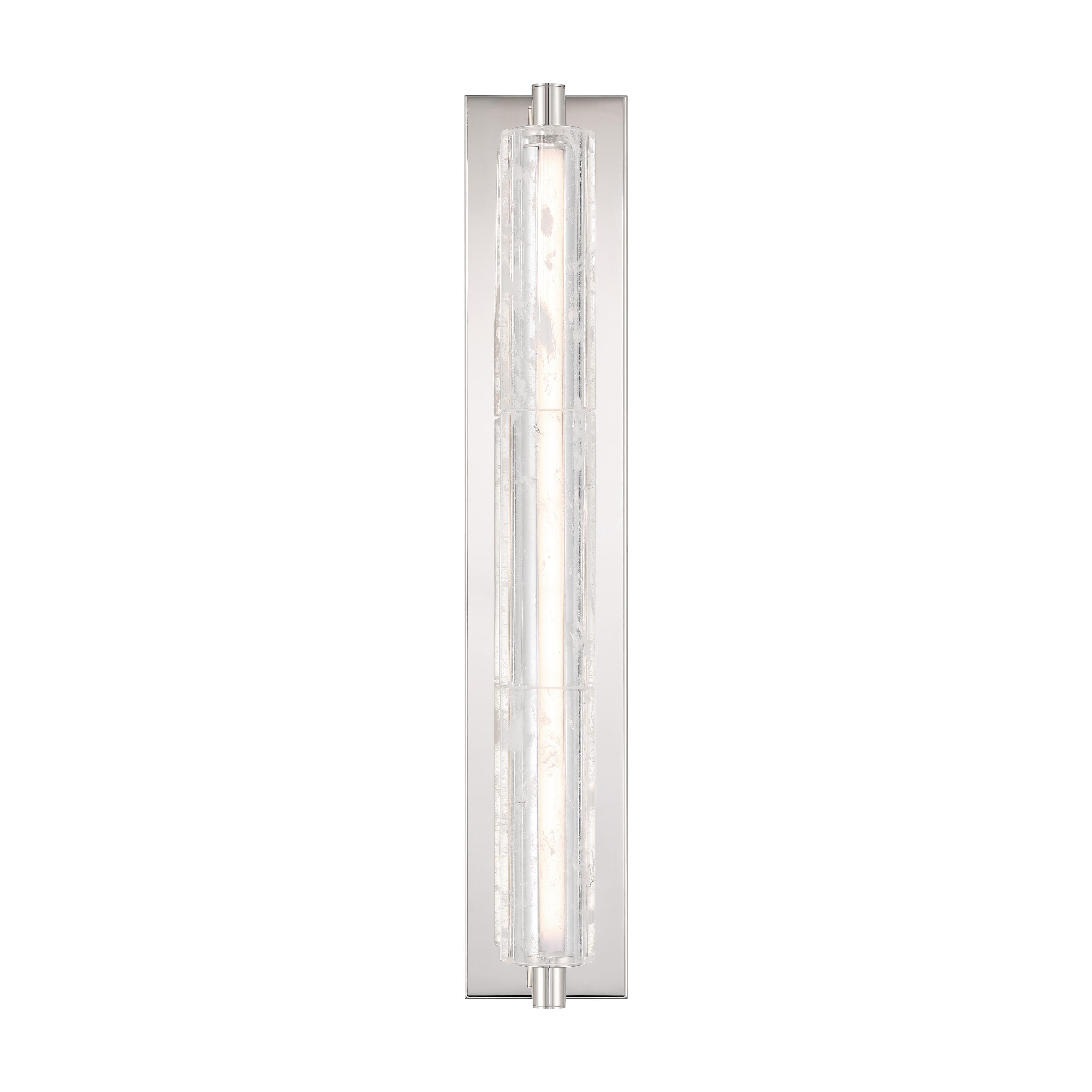 Golden Lighting Crystallo Integrated LED Wall Sconce in Polished Nickel - - Golden Lighting