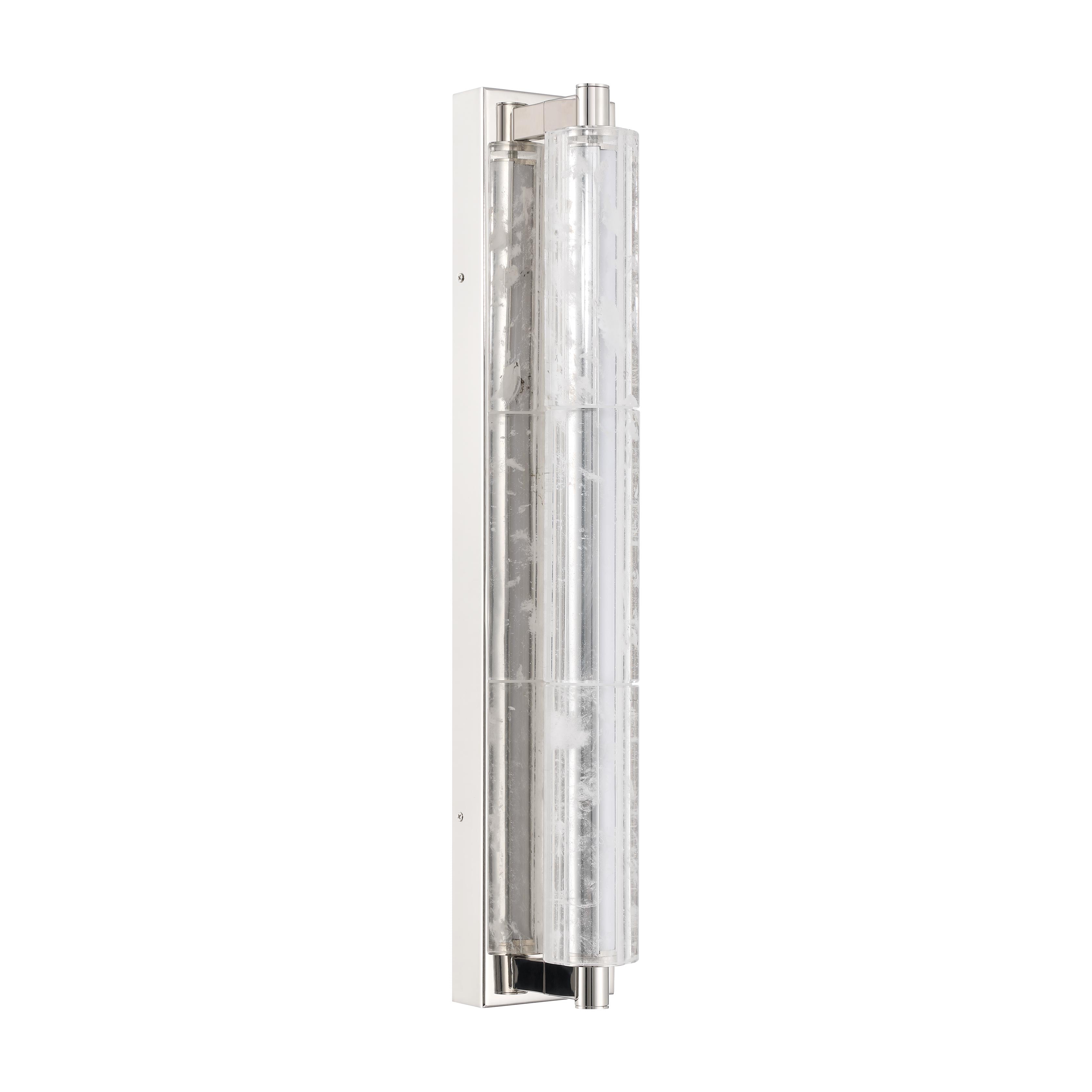 Golden Lighting Crystallo Integrated LED Wall Sconce in Polished Nickel - - Golden Lighting