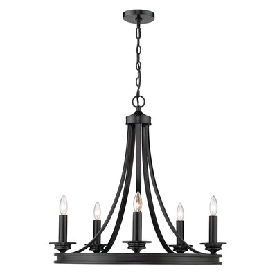 Golden Lighting Saldano 5-light Chandelier in Matte Black - - Golden Lighting