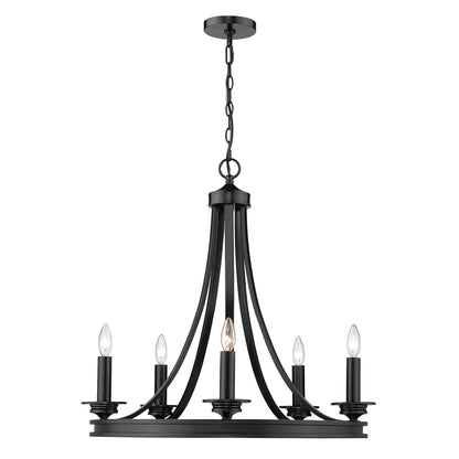 Golden Lighting Saldano 5-light Chandelier in Matte Black - - Golden Lighting