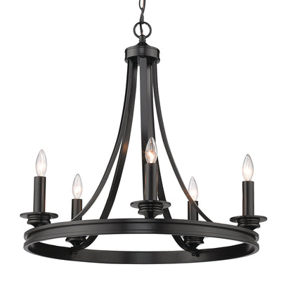 Golden Lighting Saldano 5-light Chandelier in Matte Black - - Golden Lighting