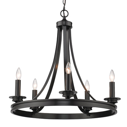 Golden Lighting Saldano 5-light Chandelier in Matte Black - - Golden Lighting