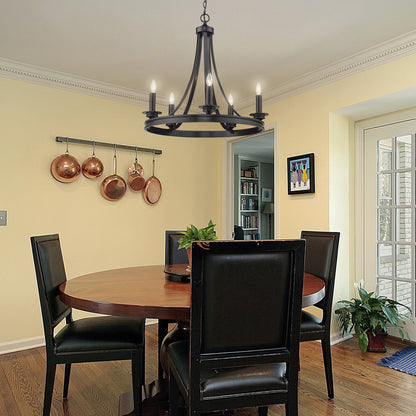 Golden Lighting Saldano 5-light Chandelier in Matte Black - - Golden Lighting