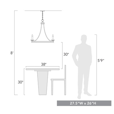 Golden Lighting Saldano 5-light Chandelier in Matte Black - - Golden Lighting