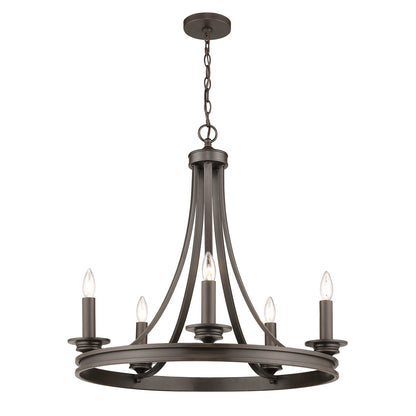 Saldano 5-light Chandelier in a Rubbed Bronze finish - Rubbed Bronze / No Shade / N/A - Golden Lighting