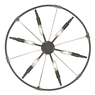 Golden Lighting Vaughn 6-light Pendant in Natural Black and Aged Brass Accents - - Golden Lighting