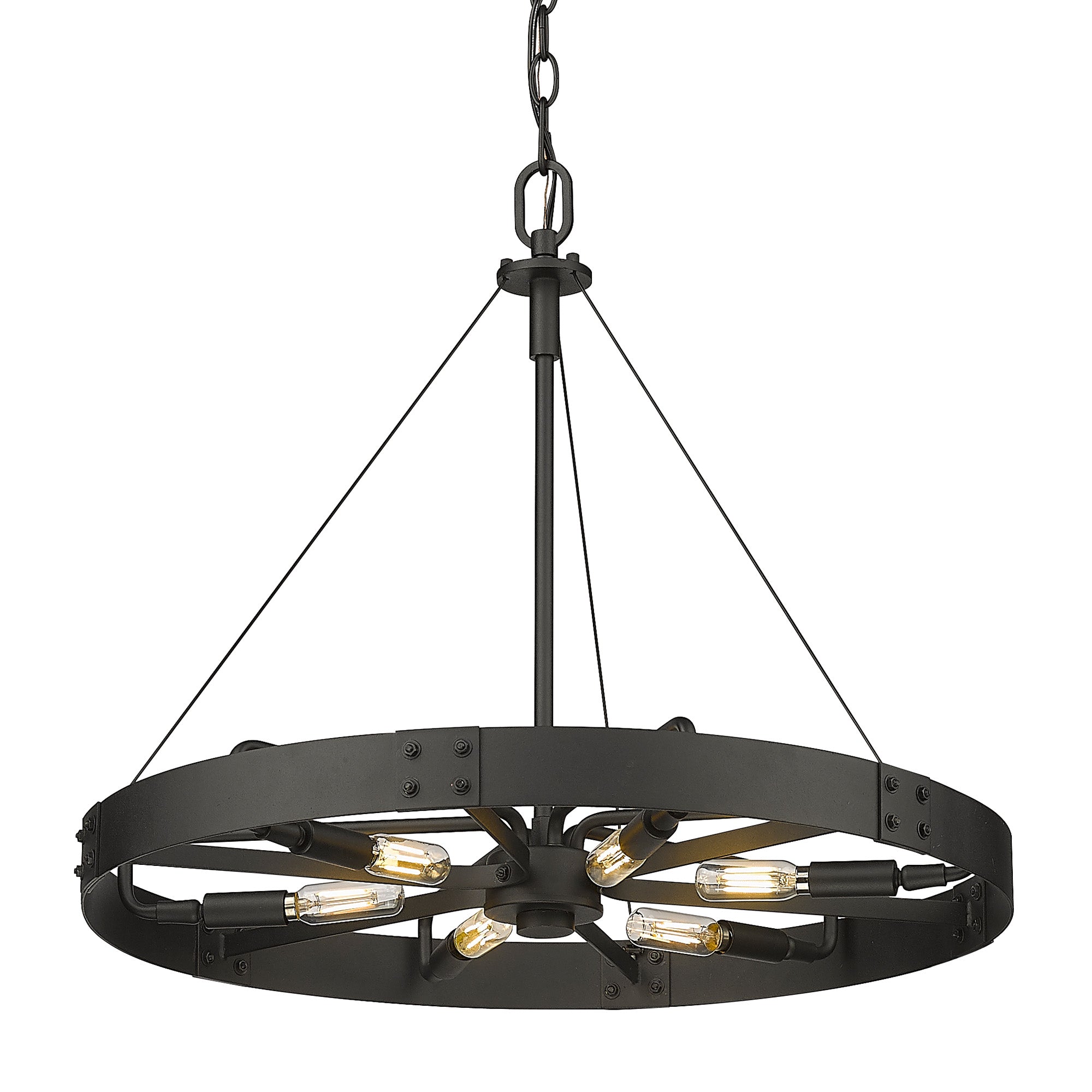 Vaughn Medium Pendant in Natural Black with Natural Black Accents - - Golden Lighting