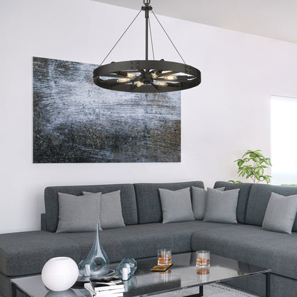 Golden Lighting Vaughn 6-light Pendant in Natural Black