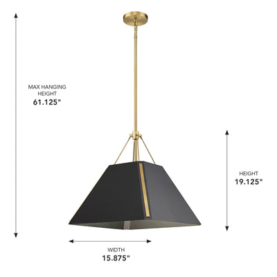 Ranik 1-light Pendant in Brushed Champagne Brass