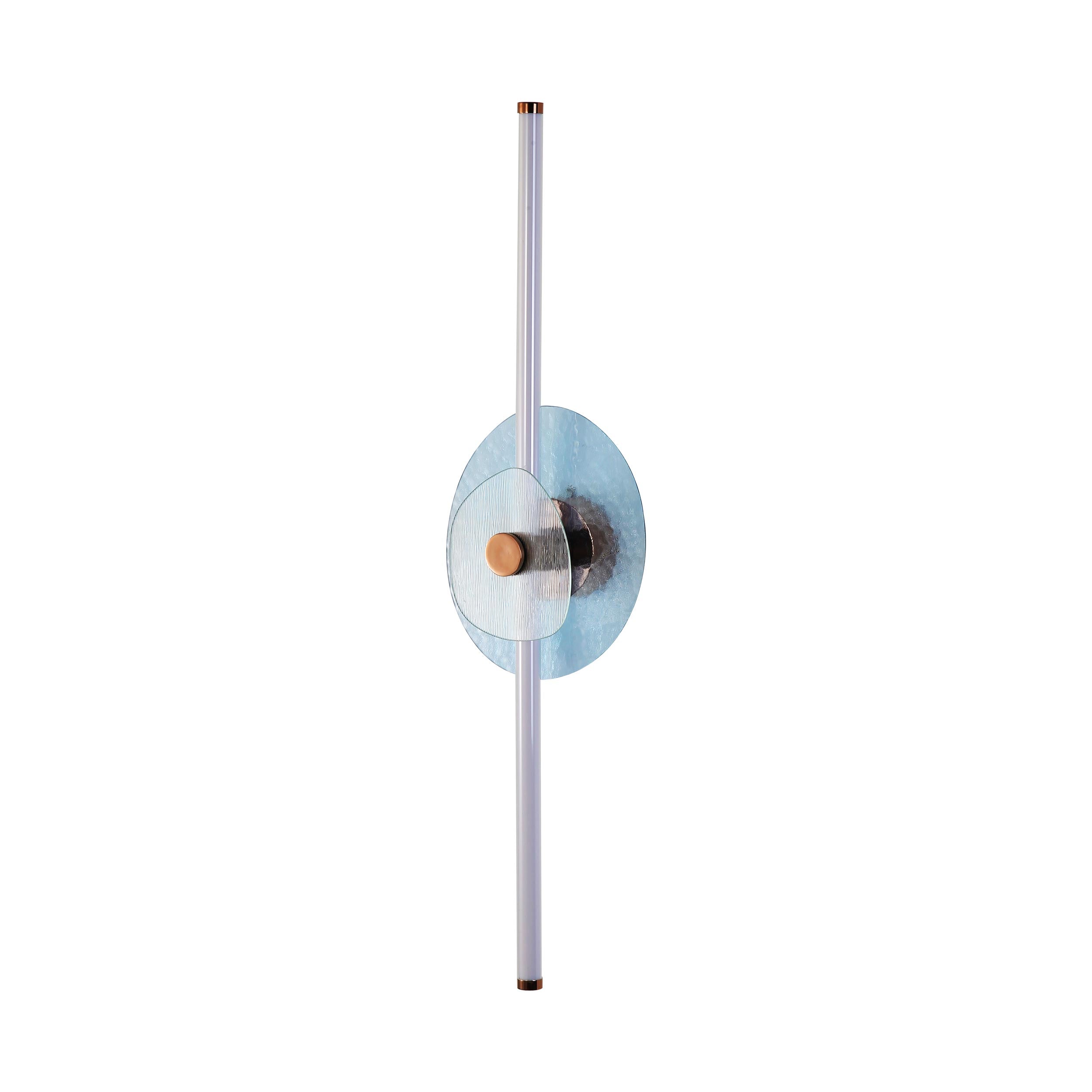 Yep by Golden Lighting Colorella LED Wall Sconce in Rose Gold with Blue and Clear Glass - - Golden Lighting