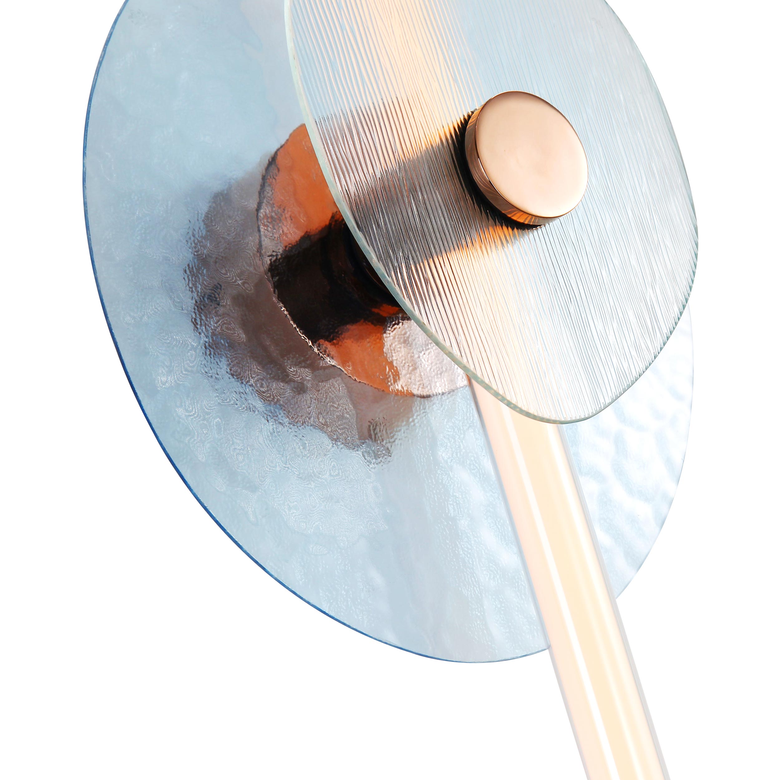 Yep by Golden Lighting Colorella LED Wall Sconce in Rose Gold with Blue and Clear Glass - - Golden Lighting