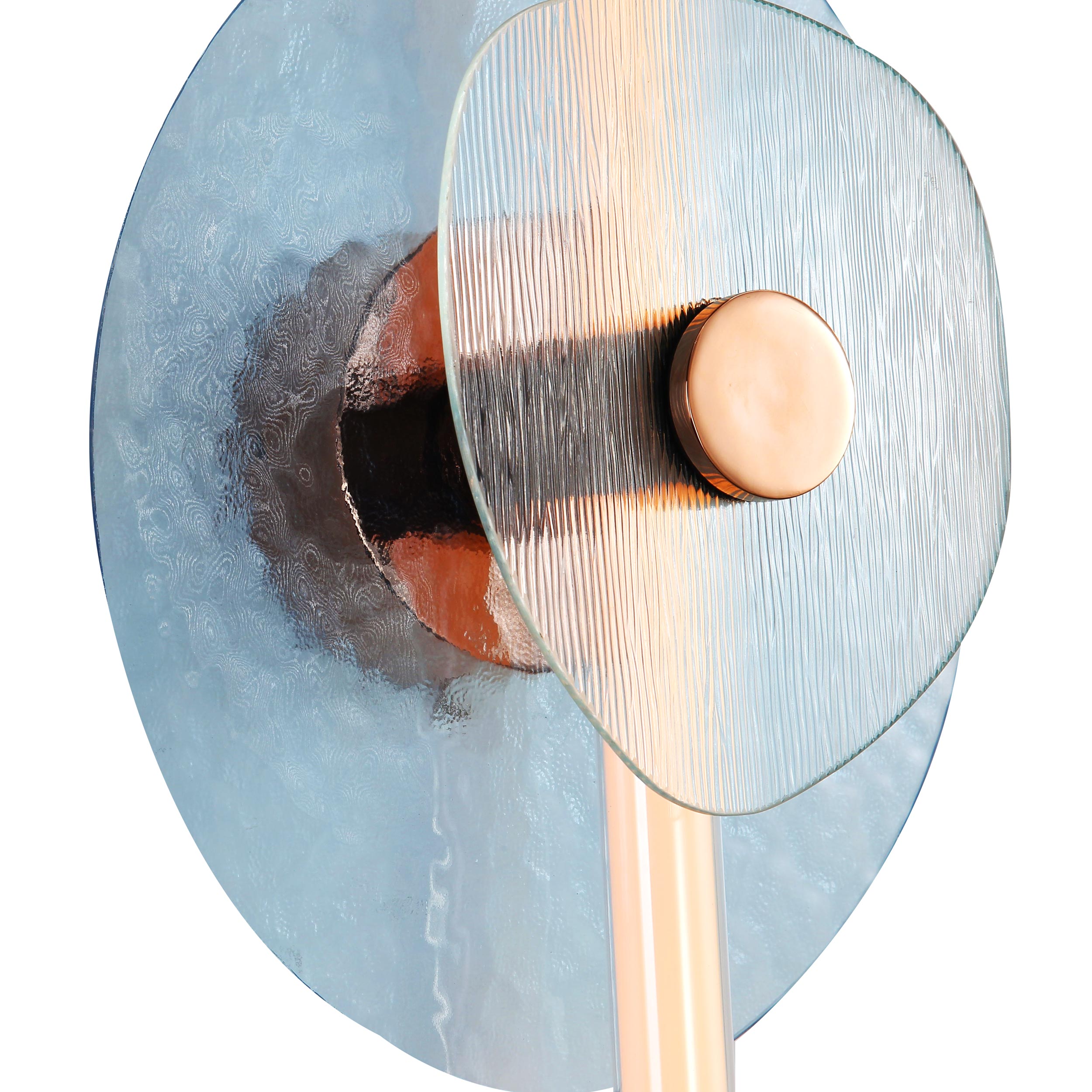 Yep by Golden Lighting Colorella LED Wall Sconce in Rose Gold with Blue and Clear Glass - - Golden Lighting