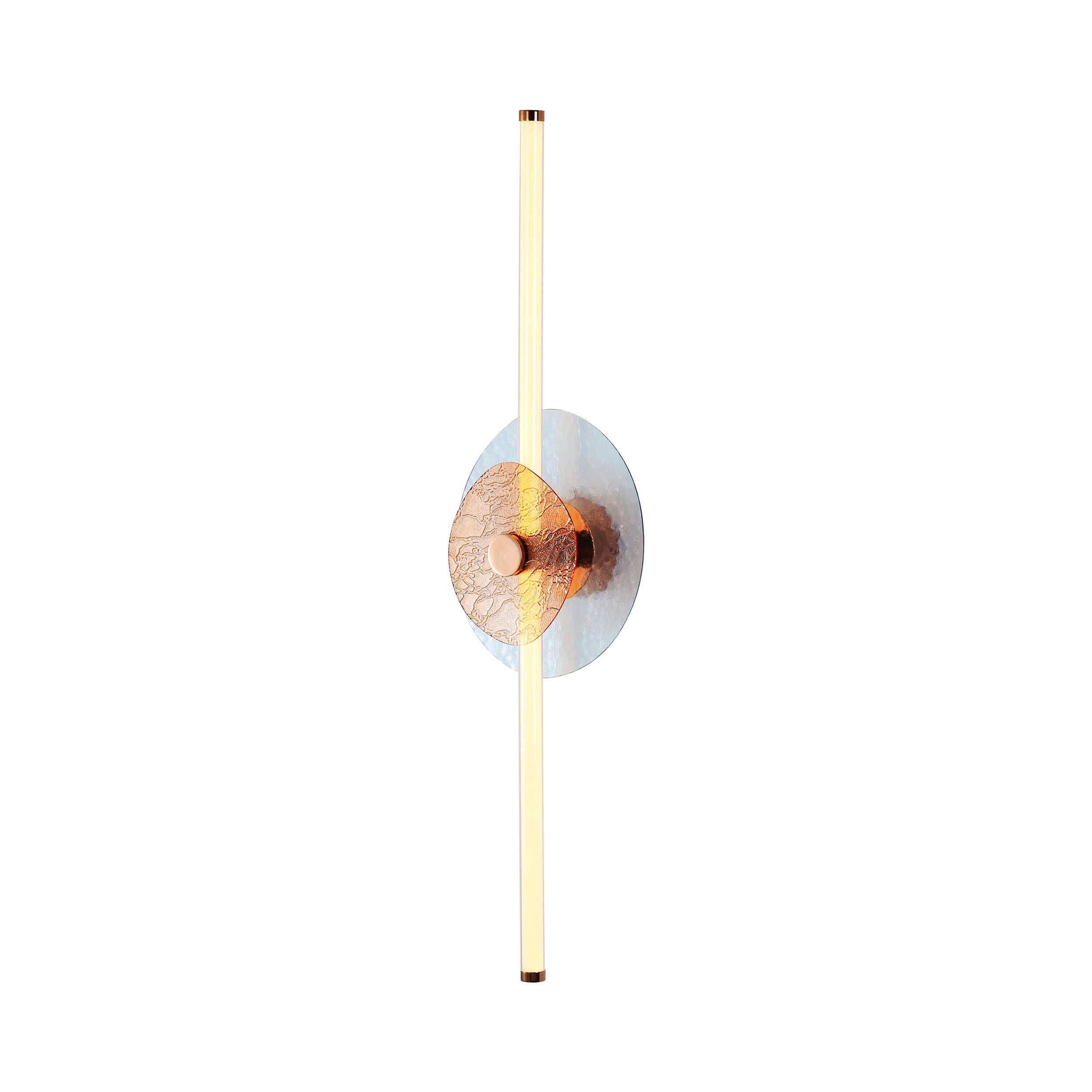 Yep by Golden Lighting Colorella LED Wall Sconce in Rose Gold with Blue and Orange Glass - - Golden Lighting