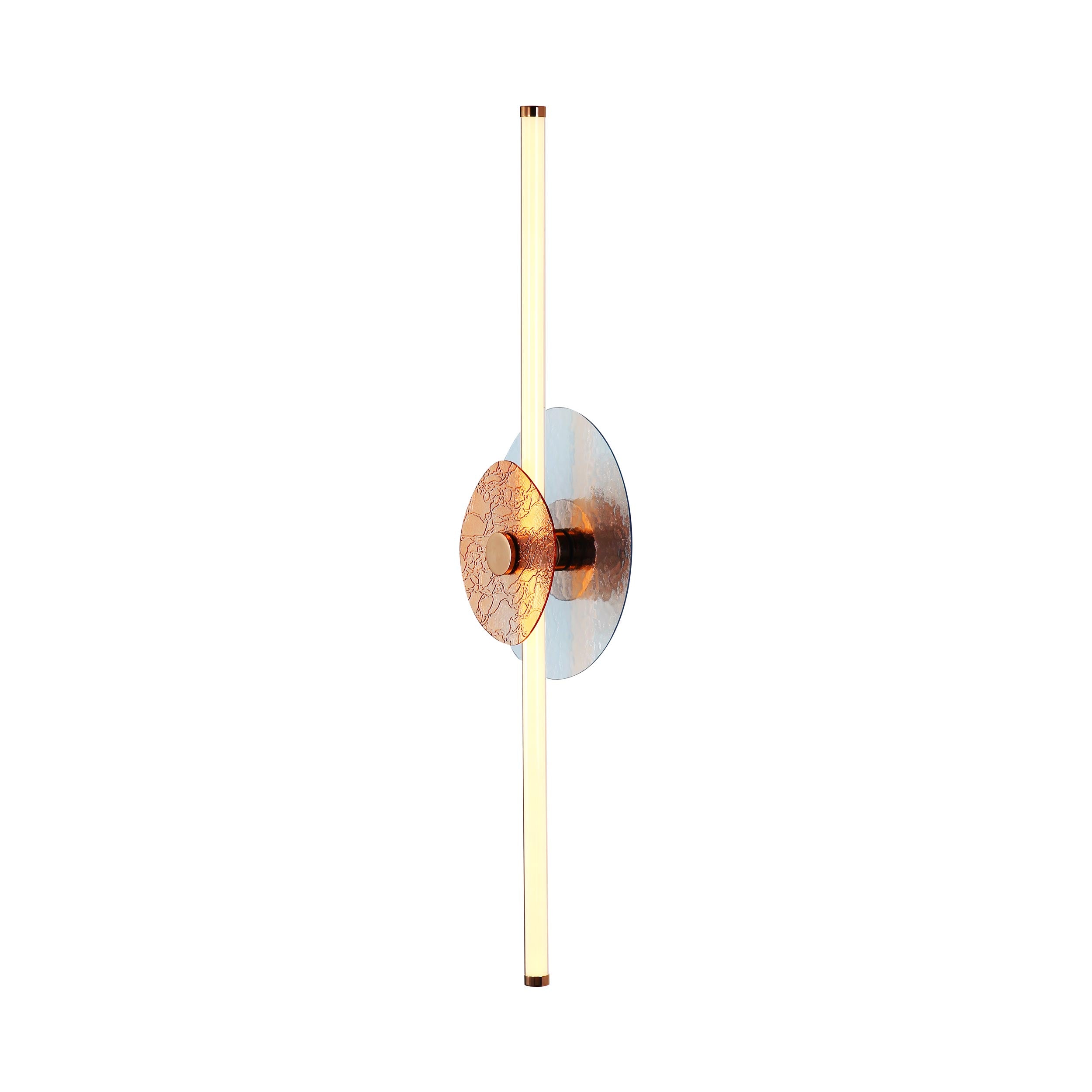 Yep by Golden Lighting Colorella LED Wall Sconce in Rose Gold with Blue and Orange Glass - - Golden Lighting