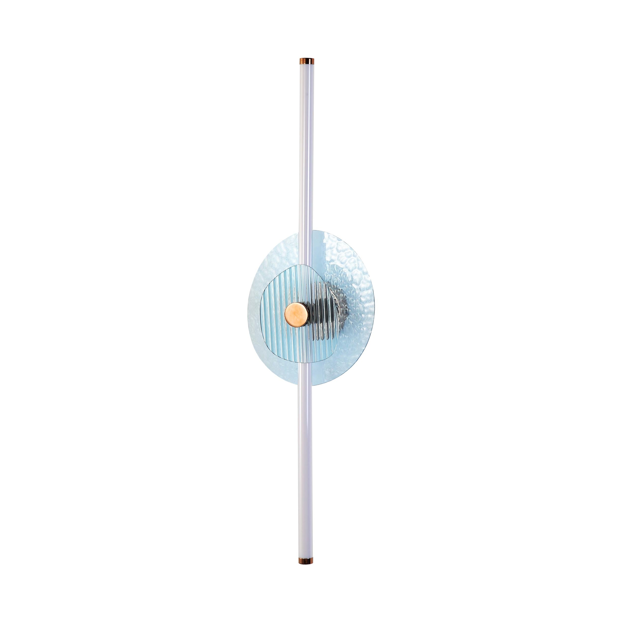 Yep by Golden Lighting Colorella LED Wall Sconce in Rose Gold with Blue and Blue Glass - - Golden Lighting