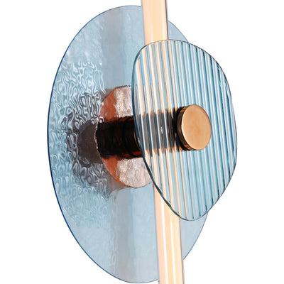 Yep by Golden Lighting Colorella LED Wall Sconce in Rose Gold with Blue and Blue Glass - - Golden Lighting