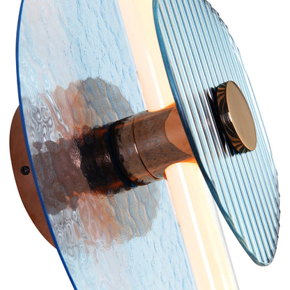 Yep by Golden Lighting Colorella LED Wall Sconce in Rose Gold with Blue and Blue Glass - - Golden Lighting