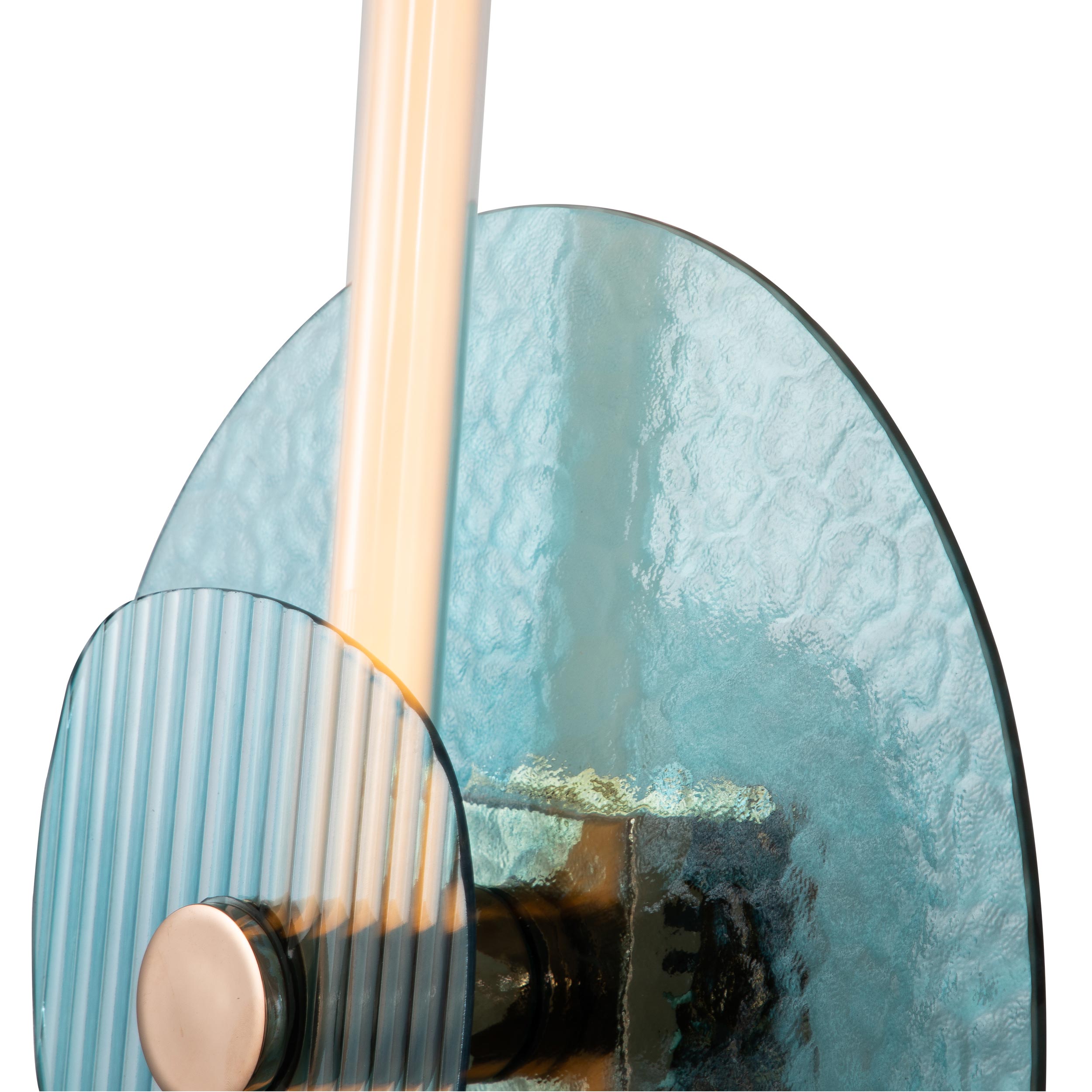 Yep by Golden Lighting Colorella LED Wall Sconce in Rose Gold with Blue and Blue Glass - - Golden Lighting