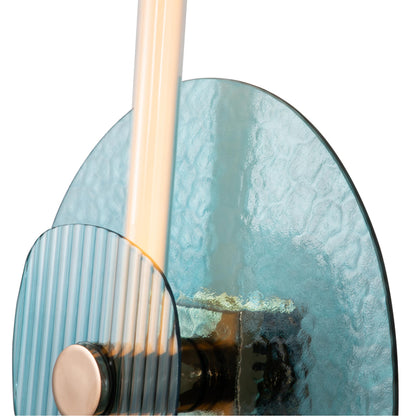 Yep by Golden Lighting Colorella LED Wall Sconce in Rose Gold with Blue and Blue Glass - - Golden Lighting