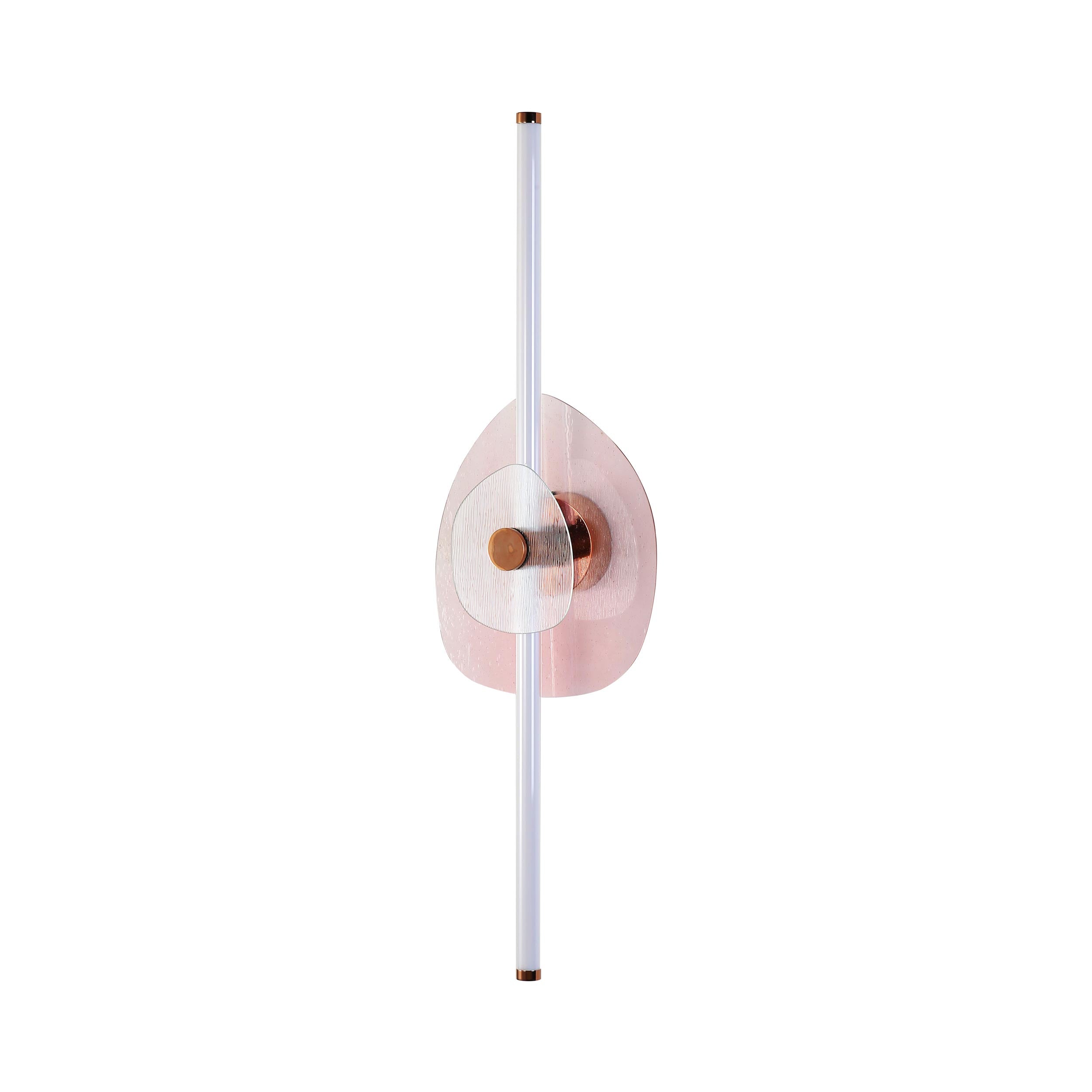 Yep by Golden Lighting Colorella LED Wall Sconce in Rose Gold with Pink and Clear Glass - - Golden Lighting
