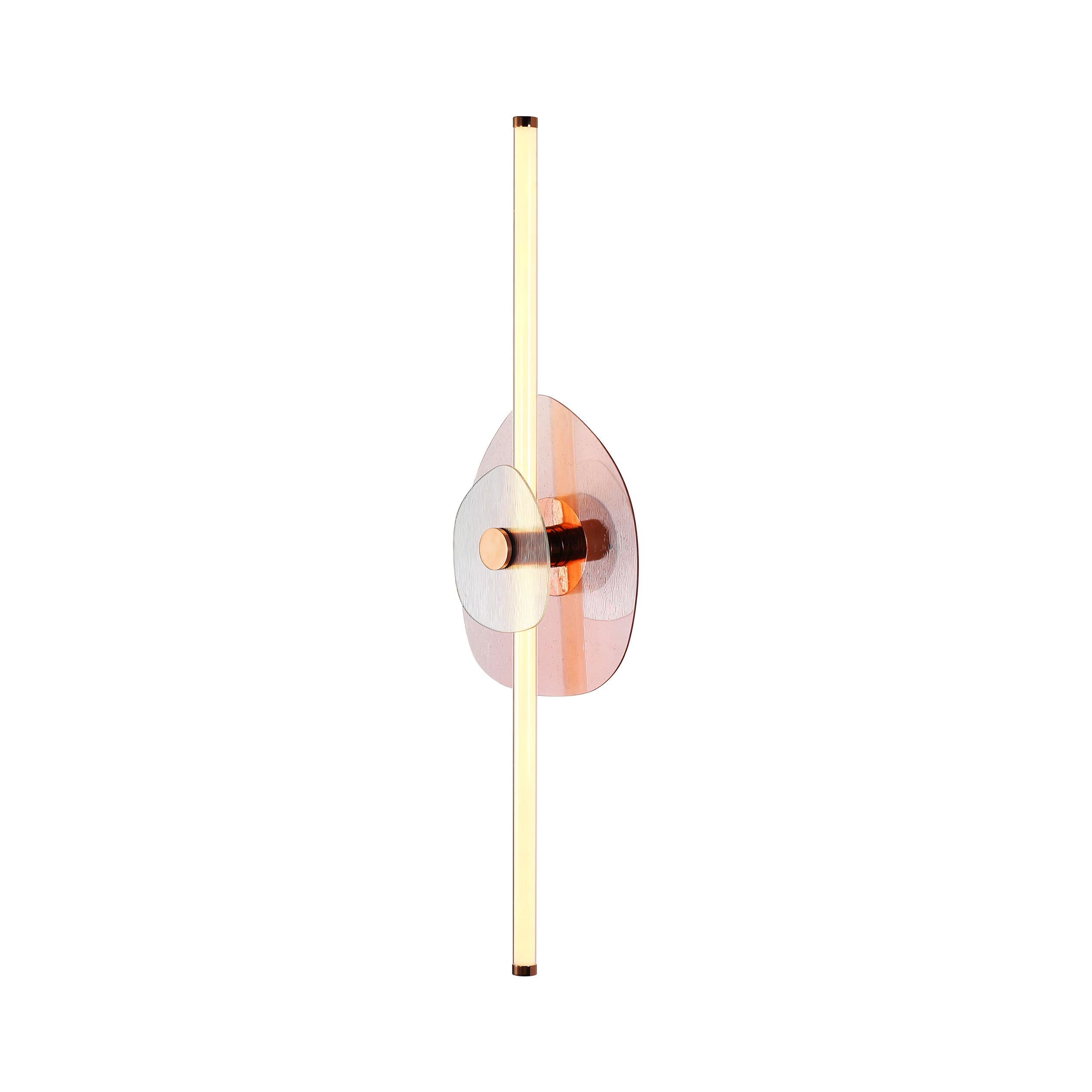 Yep by Golden Lighting Colorella LED Wall Sconce in Rose Gold with Pink and Clear Glass - - Golden Lighting