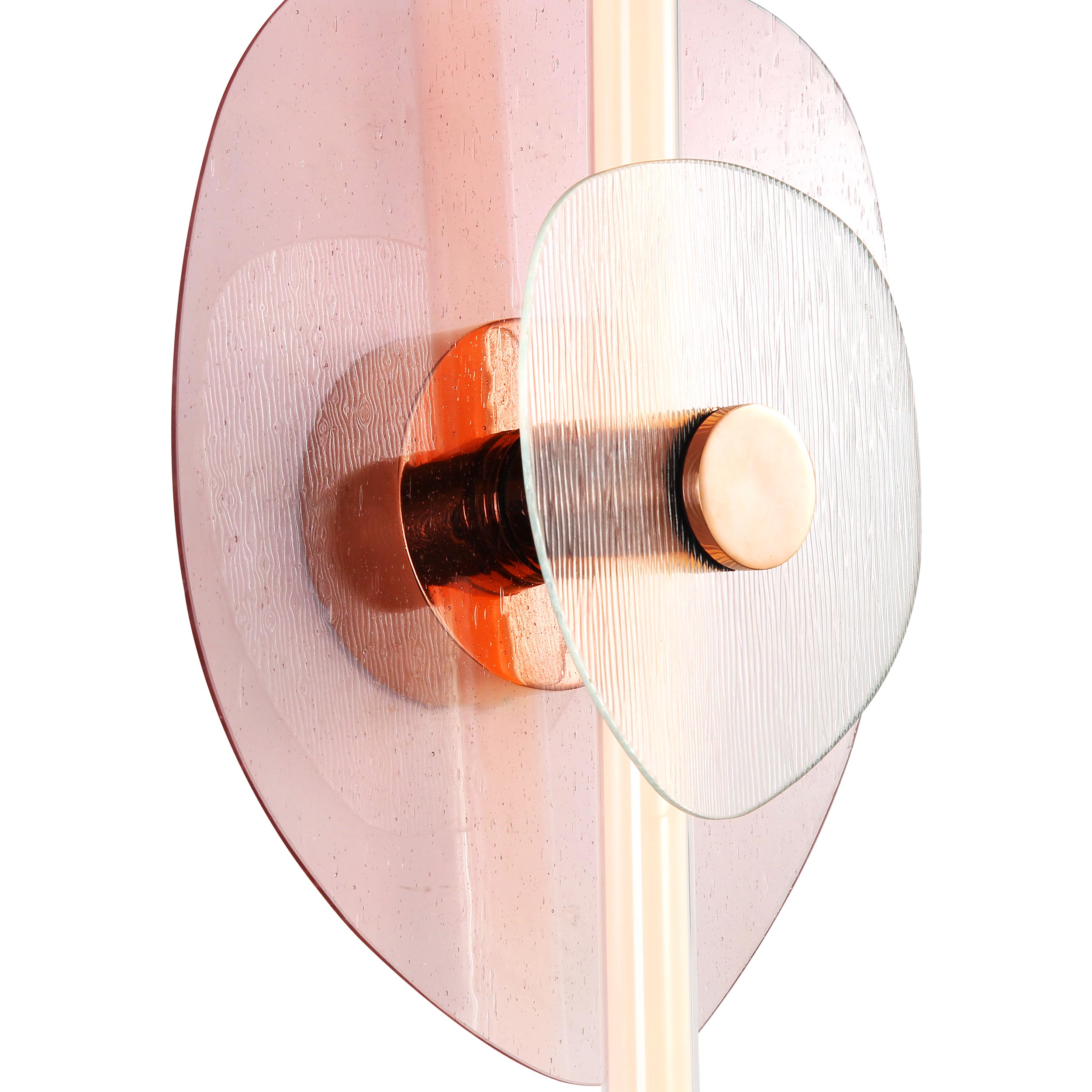 Yep by Golden Lighting Colorella LED Wall Sconce in Rose Gold with Pink and Clear Glass - - Golden Lighting