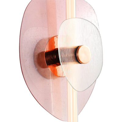Yep by Golden Lighting Colorella LED Wall Sconce in Rose Gold with Pink and Clear Glass - - Golden Lighting