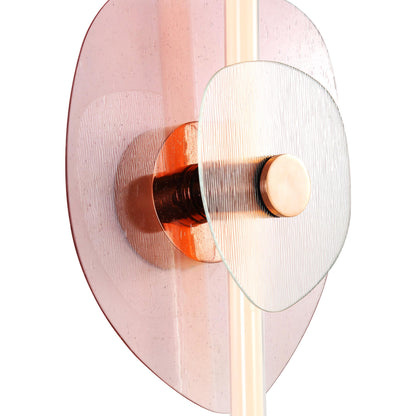 Yep by Golden Lighting Colorella LED Wall Sconce in Rose Gold with Pink and Clear Glass - - Golden Lighting