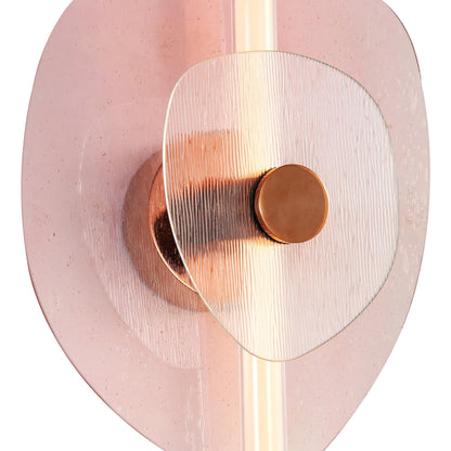 Yep by Golden Lighting Colorella LED Wall Sconce in Rose Gold with Pink and Clear Glass - - Golden Lighting